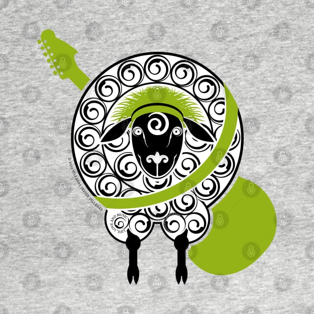 Green guitar sheep by vjvgraphiks